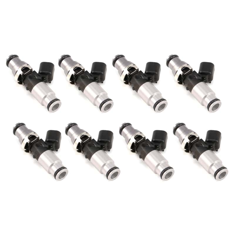 Injector Dynamics — Injector Dynamics - 1050cc Injectors 60mm Length 14mm Grey Adaptor Top - Blue Bottom Adap (Set of 8) - view 1