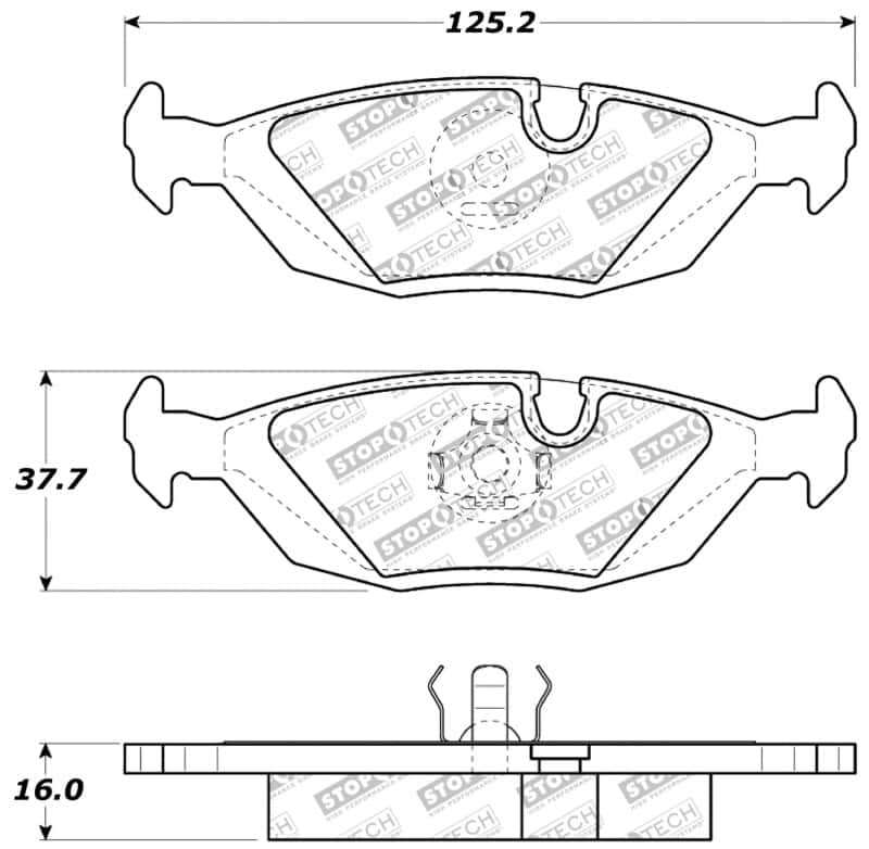 Stoptech — StopTech Performance Rear Brake Pads
Sprt Brk Pad W/Hdwr - view 8