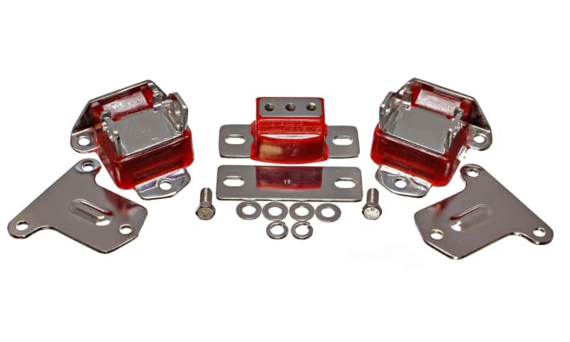 Energy Suspension — Energy Suspension 69-71 Camaro / 70-73 Monte Carlo Red Motor and Transmission Mounts; Chrome Finish
Mtr/TransMntSet - view 3