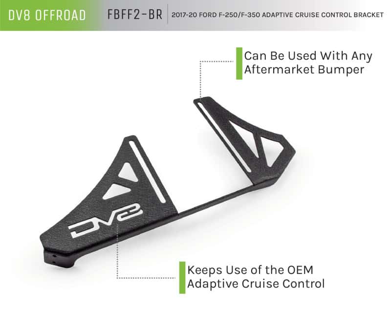 DV8 Offroad — DV8 Offroad 2017+ Ford F/250/350 Adaptive Cruise Control Relocation Bracket
Bracket - view 3