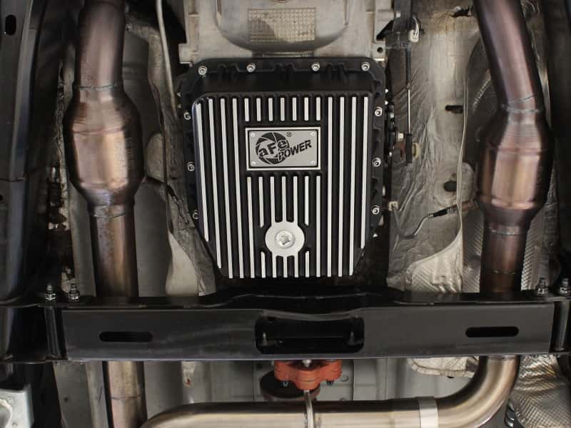 aFe — aFe POWER Transmission Pan Ford Trucks 80-92 (AOD Transmission)- Black w/ Machined Fins
Transmission Pan - view 4