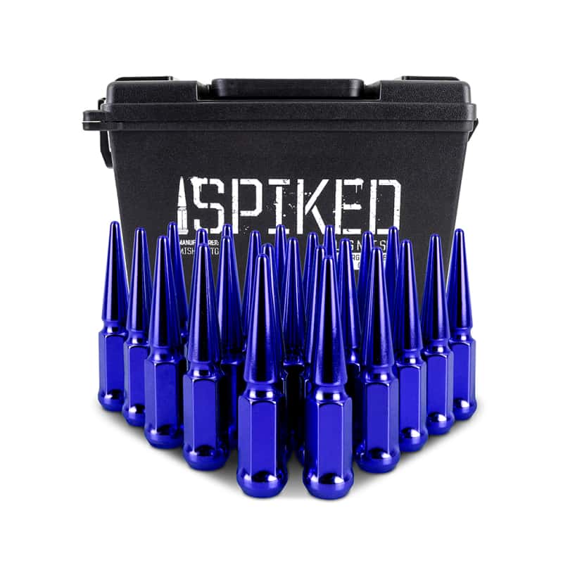 Mishimoto — Mishimoto Mishimoto Steel Spiked Lug Nuts M12 x 1.5 24pc Set Blue
Spiked Lug Nuts - view 4