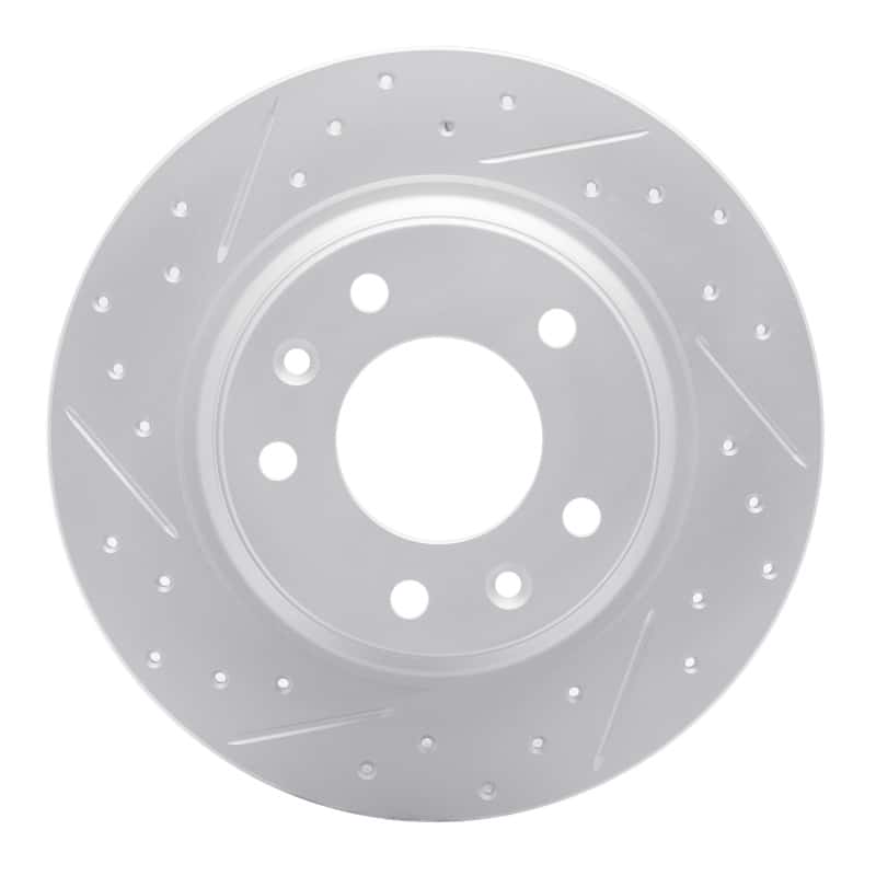 R1 Concepts — R1 98-15 Ford Fusion Rear Left Drilled & Slotted Geo-Carbon Rotor - view 1