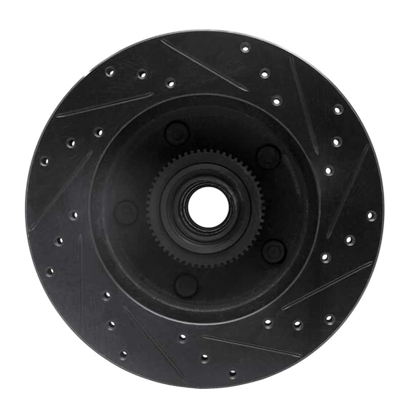 R1 Concepts — R1 94-03 Ford E-150 Econoline Front Left Drilled & Slotted Black Brake Rotor
R1 Brake Rotor Drill - view 5