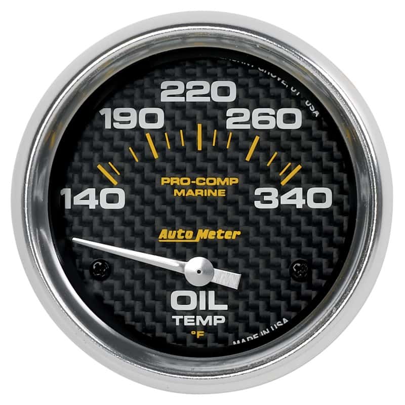 AutoMeter — Autometer Marine Carbon Fiber Electric Oil Temperature Gauge 2-5/8in 140-300 Deg F
GA 2.6" OT 300 E MCF - view 1