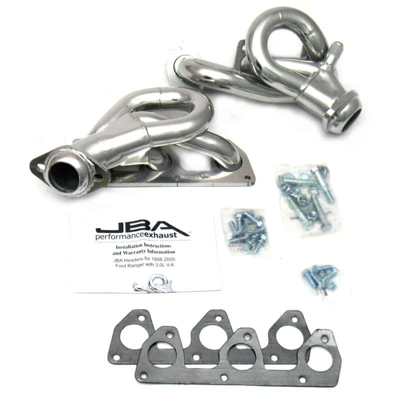 JBA — JBA 98-01 Ford Ranger 3.0L V6 w/EGR 1-1/2in Primary Silver Ctd Cat4Ward Header
Exhaust Header - view 2