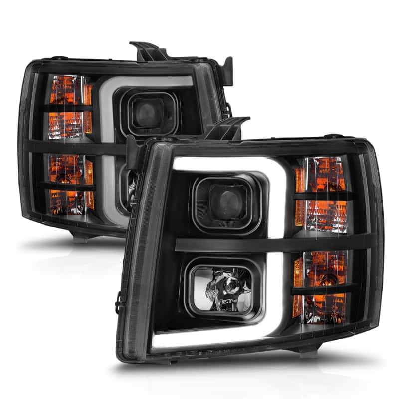 ANZO — ANZO 2007-2013 Chevrolet Silverado 1500 Projector w/ Light Bar Black Housing w/ Sequential
Head Light Set
HdLtSet - view 9
