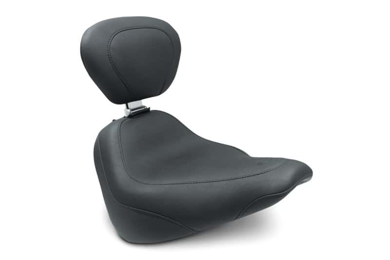 Mustang Motorcycle — Mustang 18-21 Harley Street Bob Wide Tripper Solo Seat w/Driver Backrest - Black - view 1