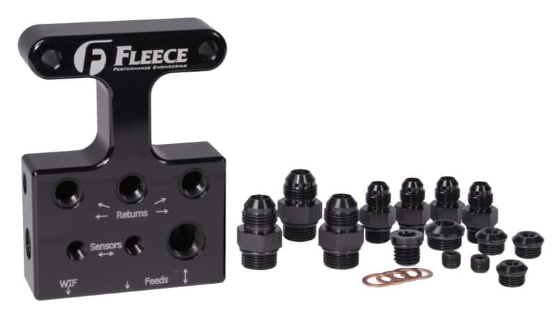 Fleece Performance — Fleece Performance 07.5-09 Dodge 6.7L Cummins 3rd Gen Fuel Distribution Block
Fuel Ln Junc. Block - view 2