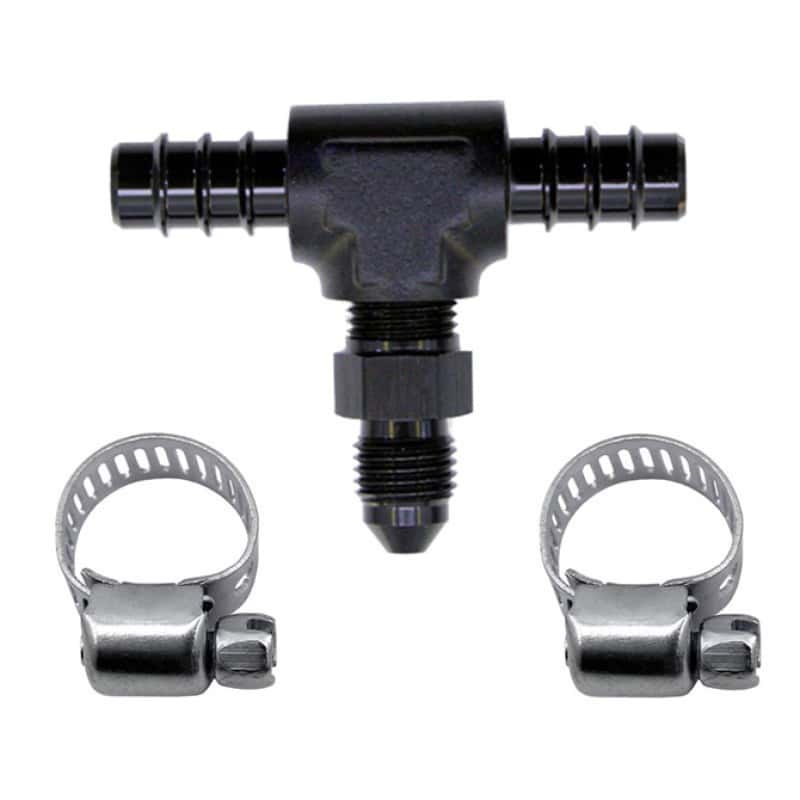 Nitrous Express — Nitrous Express 5/16 Fuel T 5/16 Hose Barb to 4AN Male
NitrousFuelLineAdptK
Fuel Line Adapter - view 2
