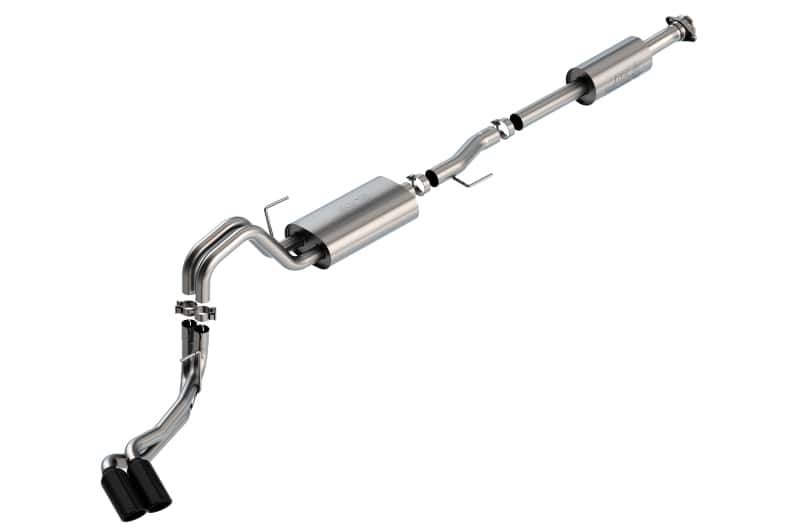 Borla — Borla F-150 2021 2.7L/3.5L 4dr CC SB EC STB Lar/KingR/Plnm/LTD 3/2.25 DSE CB Touring BLK CHR Tips
Cat-Back System - view 1