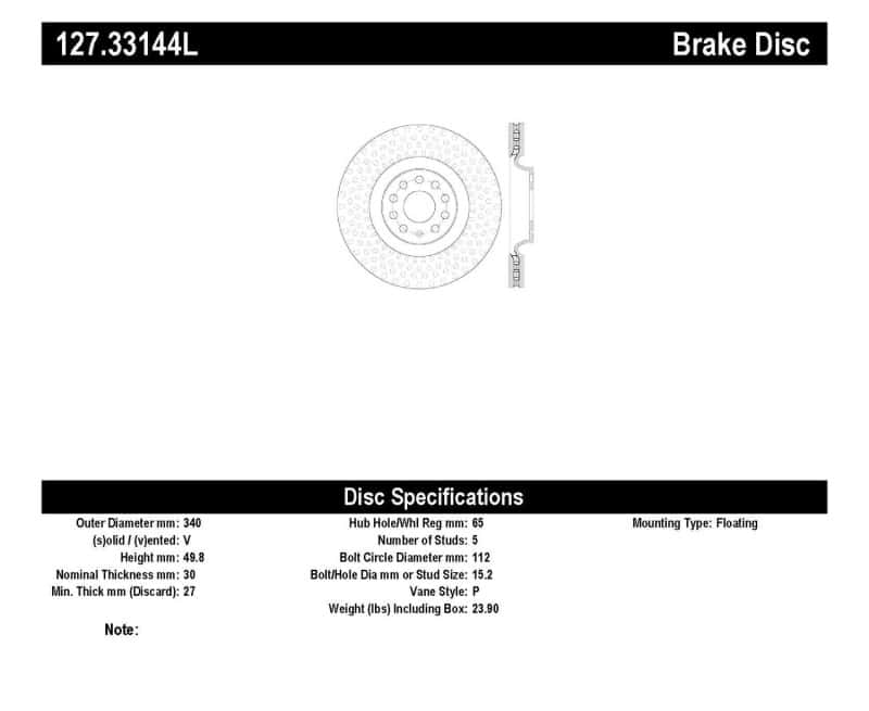 Stoptech — StopTech Slotted & Drilled Sport Brake Rotor
Disc Brake Rotor
Slot/Drill Rotor - view 3