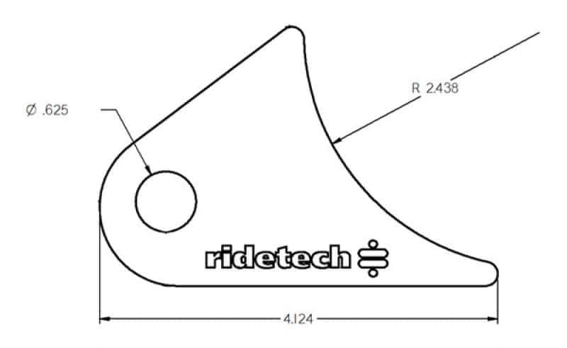Ridetech — Ridetech Large Rear Axle Tab for Tri Link No Powdercoat
Tri Link Tab - view 2