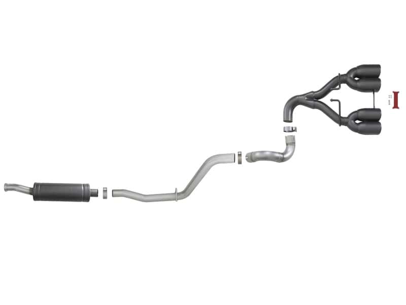 aFe — aFe Rebel Series 2.5in. 304 SS C/B Exhaust System 2018 Jeep Wrangler (JL) V6-3.6L - Black Tip
Cat-Back Exhaust - view 4