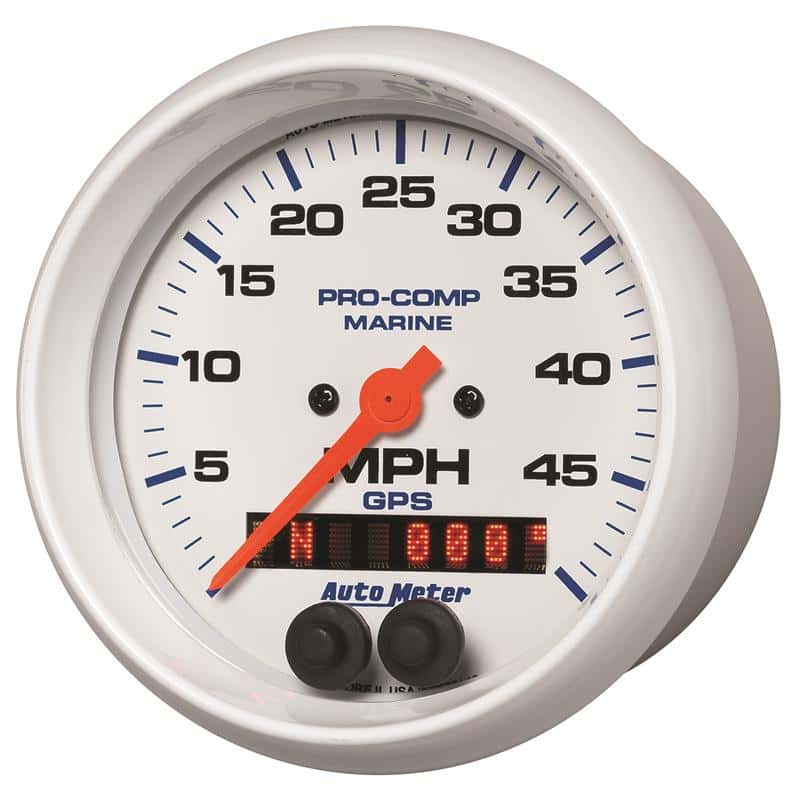 AutoMeter — Autometer Marine White 3 3/8in 50MPH GPS Speedometer Gauge
3.4" SPD GPS 50 MW - view 3