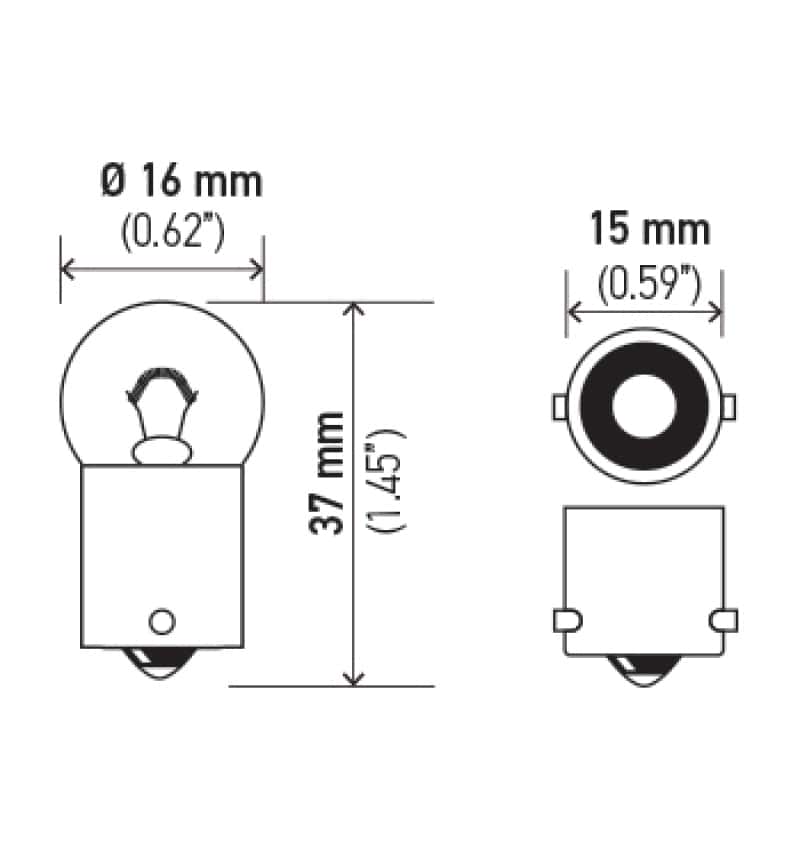 Hella — Hella Bulb 57 12V 3W BA9s G4.5
57 Incan Bulb - view 4