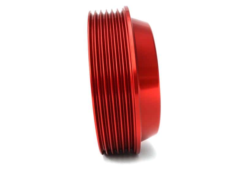 Perrin Performance — PERRIN 15-21 Subaru WRX / 18-20 Crosstrek / 14-18 FXT Lightweight Water Pump Pulley - Red - view 3