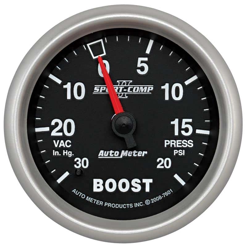 AutoMeter — Autometer Sport-Comp II VAC/Boost 2 5/8in 30 IN HG-20PSI Mechanical Gauge
2-5/8" BOOST-VAC, 30 - view 2