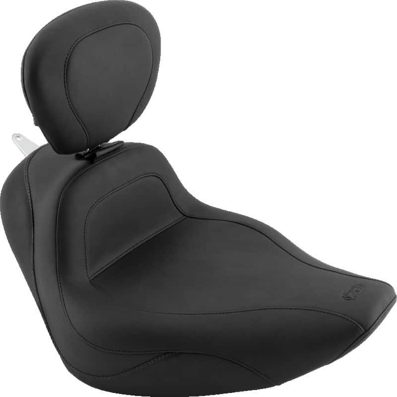 Mustang Motorcycle — Mustang 06-17 Harley Softail Wide Tire (200mm) Sport Touring Solo Seat w/Driver Backrest - Black - view 2
