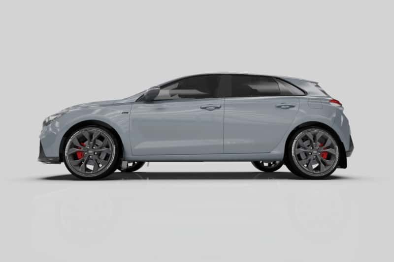 Rally Armor — Rally Armor 19-21 Hyundai Elantra GT N Line/i30 Black UR Mud Flap w/White Logo
Mud Flap - view 4