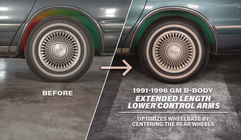 UMI Performance — UMI Performance 91-96 Impala SS Adjustable Extended Length Lower Control Arms- Rod Ends
Lower Control Arms - view 3