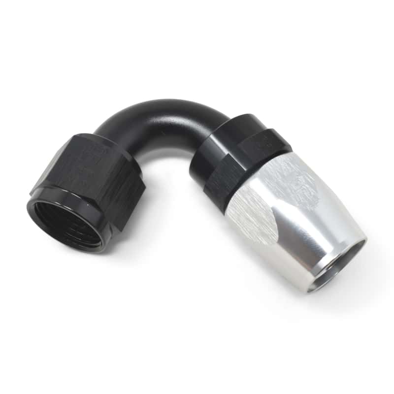 Russell — Russell Performance -10 AN Black/Silver 120 Degree Tight Radius Full Flow Swivel Hose End
Hose Fitting - view 4