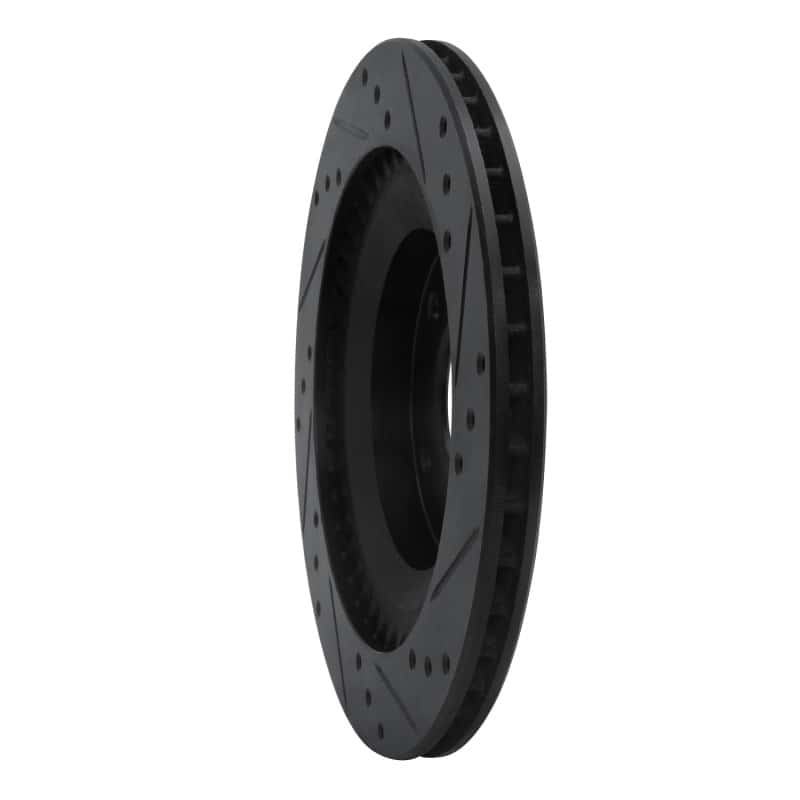 R1 Concepts — R1 93-95 Mazda RX-7 Rear Left Drilled & Slotted Black Brake Rotor
R1 Brake Rotor Drill - view 4