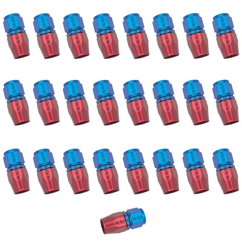 Russell — Russell Performance -6 AN Red/Blue Straight Full Flow Hose End (25 pcs.)
Hose Fitting - view 3