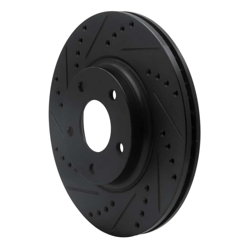 R1 Concepts — R1 02-06 Infiniti I35 Front Left Drilled & Slotted Black Brake Rotor
R1 Brake Rotor Drill - view 2