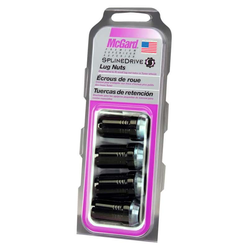 McGard — McGard SplineDrive Lug Nut (Cone Seat) M14X1.5 / 1.935in. Length (4-Pack) - Black (Req. Tool) - view 6