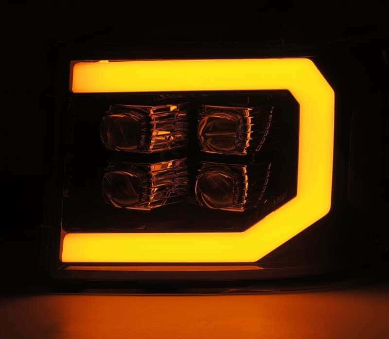 AlphaRex — AlphaRex 07-14 GMC 2500HD NOVA LED Proj Headlight Plank Style Matte Blk w/Activ Light/Seq Signal/DRL
Projector Headlights - view 7