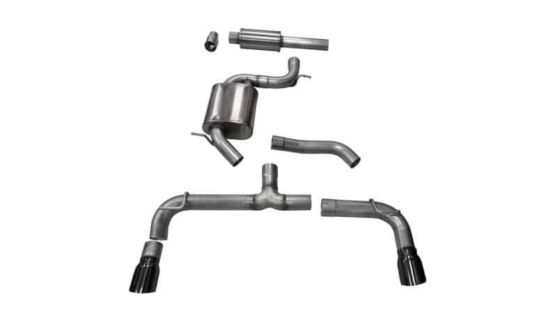 CORSA Performance — Corsa 14-16 Volkswagen GTI Mk7 Black Sport 3.0in Cat-Back Dual Rear Exit with Single Pro-Series Tips
Exhaust - view 4
