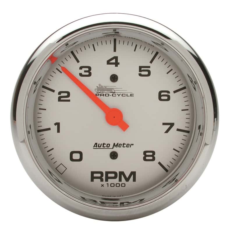 AutoMeter — Autometer Pro-Cycle Gauge Tach 3 3/4in 8K Rpm 2&4 Cylinder Silver
3.4" 8KRPM SLVR PC - view 2