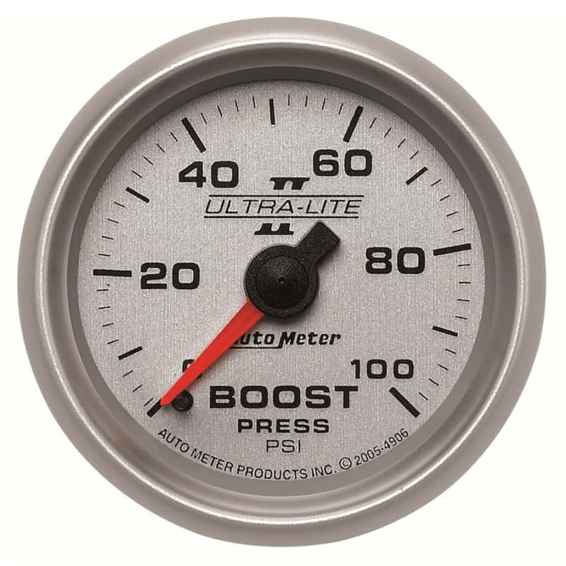 AutoMeter — Autometer Ultra-Lite II 52mm 0-100 PSI Mechanical Boost Gauge
2-1/16" BOOST, 0-100 - view 1
