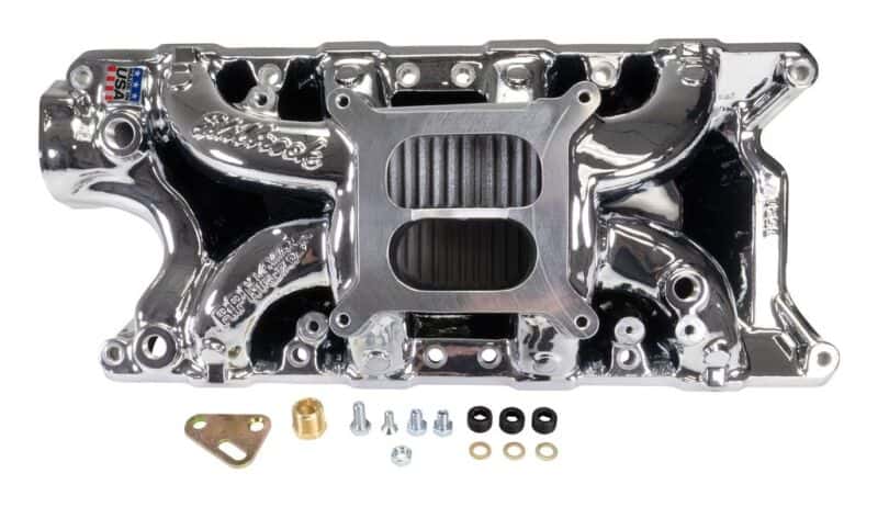 Edelbrock — Edelbrock Ford Small-Block 289-302-347 RPM Air-Gap Intake Manifold - Chrome Plasma Finish - view 5