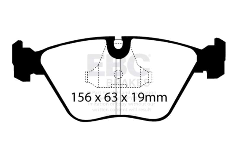 EBC — EBC 92-95 BMW M3 3.0 (E36) Redstuff Front Brake Pads
Disc Brake Pad - view 1