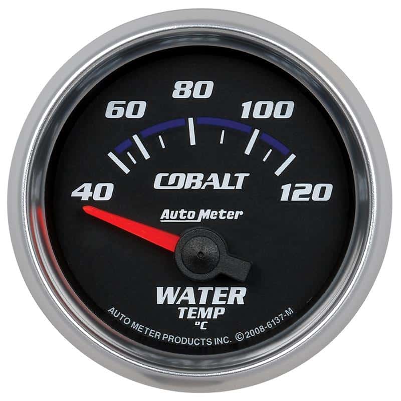 AutoMeter — Autometer Cobalt 52mm Short Sweep Electronic 40-120 Deg C Water Temperature Gauge
GA 2" WTMP 120C E CB - view 2