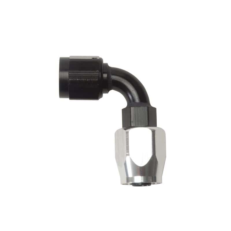 Russell — Russell Performance -12 AN Black/Silver 90 Degree Full Flow Hose End
Hose Fitting - view 3