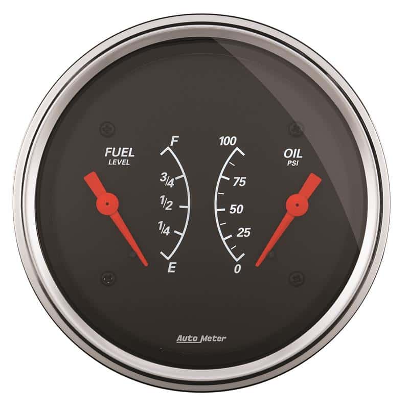 AutoMeter — AutoMeter Gauge Dual Fuel & Oilp 3-3/8in. 240 Ohm(e) to 33 Ohm(f) & 100PSI Elec Designer Black
GA 3.4" OIL/FU 240DB - view 2