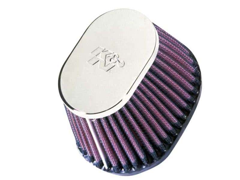 K&N Engineering — K&N Uni Chrome Oval Tapered Filter 2.125in FlgID x 4inB OL x 3inB OW x 3inT OL x 2inT OW x 2.75in H
Universal Clamp-On A
Clamp-on Air Filter - view 1