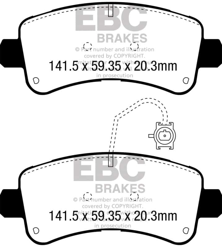 EBC — EBC 14-16 Ram Trucks Promaster 3.6 Ultimax2 Rear Brake Pads
Disc Brake Pad - view 1
