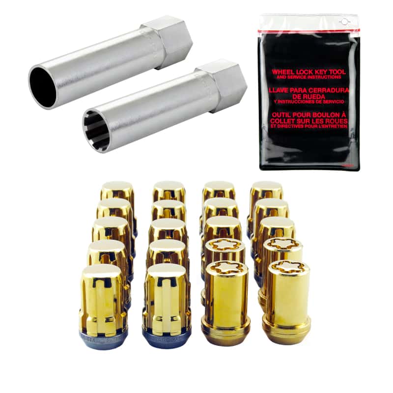 McGard — McGard SplineDrive Tuner 5 Lug Install Kit w/Locks & Tool (Cone) M12X1.5 / 13/16 Hex - Gold - view 5