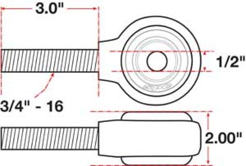 SPC Performance — SPC Performance xAxis Rod End Ball Joint
CROSSAXIS ROD END
XAXIS JOINT - view 3