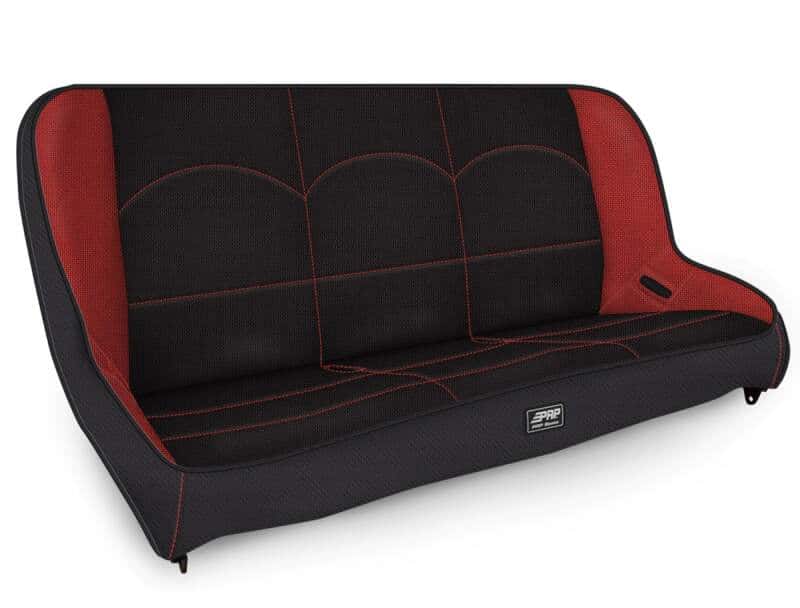PRP Seats — PRP Jeep TJ/LJ/JK Low Back Rear Bench - Black/Red - view 2