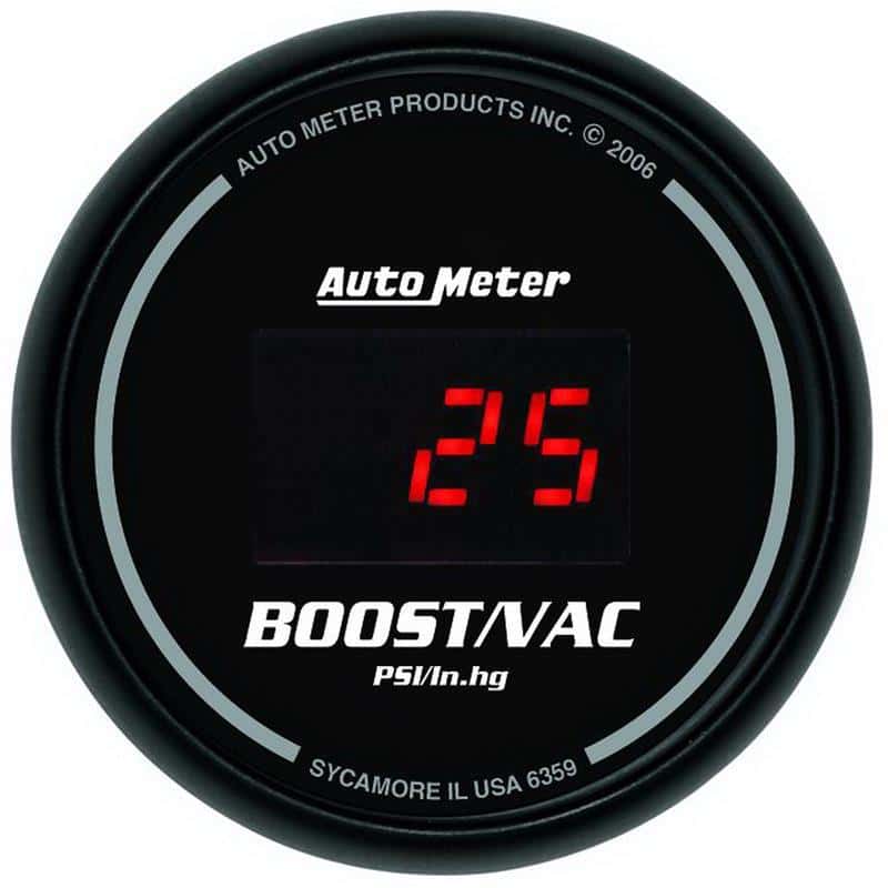 AutoMeter — Autometer Black 52mm 30 In Hg.-Vac./30 PSI Digital Vacuum/Boost Gauge
2-1/16" BOOST-VAC, 3 - view 2