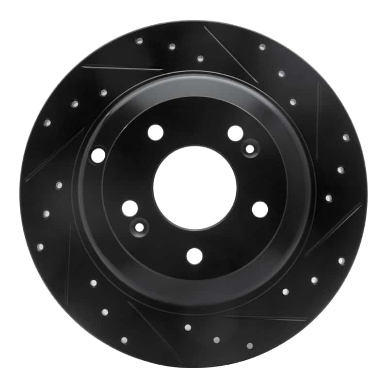 R1 Concepts — R1 10-16 Hyundai Genesis Coupe Rear Right Drilled & Slotted Black Brake Rotor
R1 Brake Rotor Drill - view 1