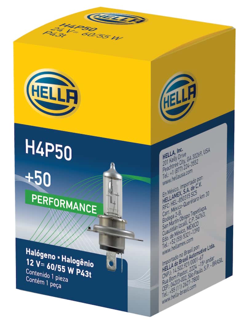 Hella — Hella Bulb H4 12V 60/55W P43t T4.625 +50
H4P50 Halogen Bulb - view 4