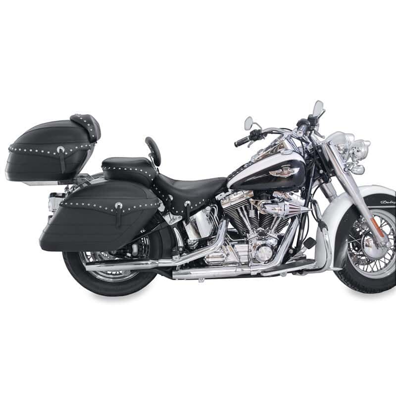 Mustang Motorcycle — Mustang 06-17 Harley Softail Wide Tire (200mm) Wide Touring Recessed Passenger Seat w/Studs - Black - view 1