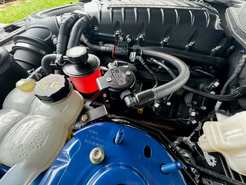 J&L — J&L 24+ Ford Mustang 5.0L (w/ Whipple Supercharger) Oil Separator - 3.0 CCV Side Black Anodized
Oil Separator - view 2