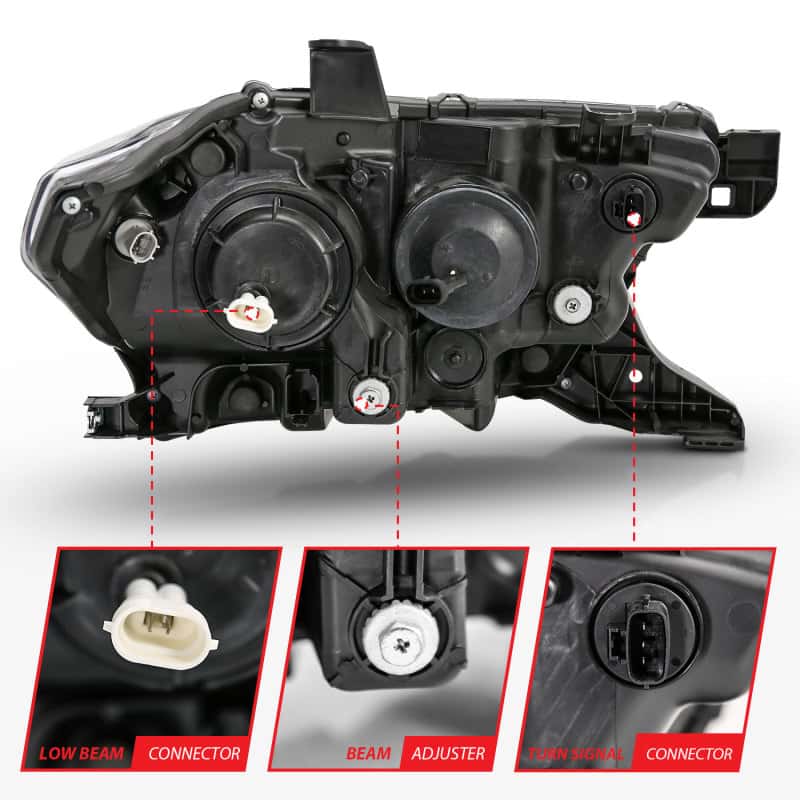 ANZO — ANZO 2016-2017 Toyota Tacoma Projector Headlights w/ Plank Style Switchback Black w/ Amber
Projector Headlights
Head Light Set - view 8